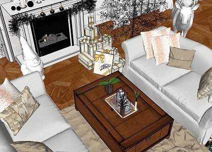 CHRISTMAS LIVING ROOM | jpg extract sketchup original