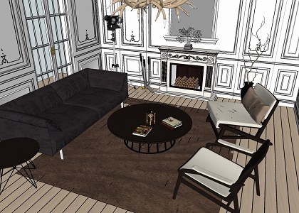 MODERN LIVING ROOM & TUTORIAL | sketchup wiev