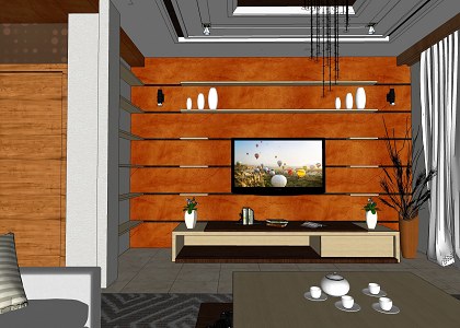 LIVING ROOM | SketchUp view 2