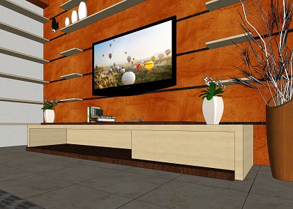 LIVING ROOM | SketchUp view 3
