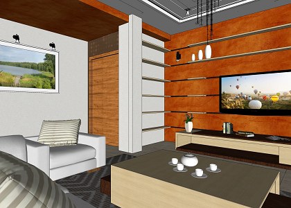 LIVING ROOM | SketchUp view 4