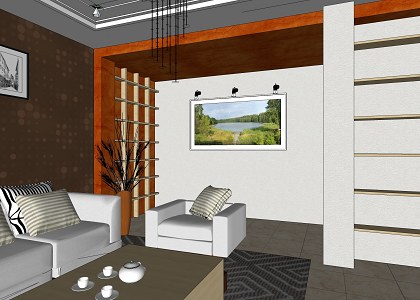 LIVING ROOM | SketchUp view 5