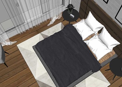 Modern Bedroom | sketchUp view  by CANDRA RISANTO