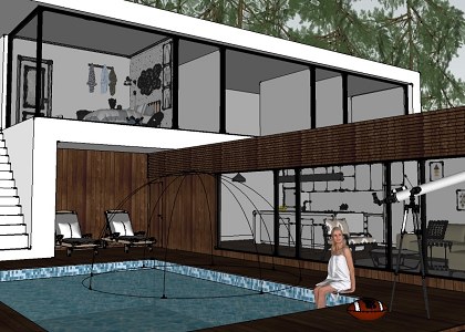 Villa in the forest & Visopt | SketchUp exterior view