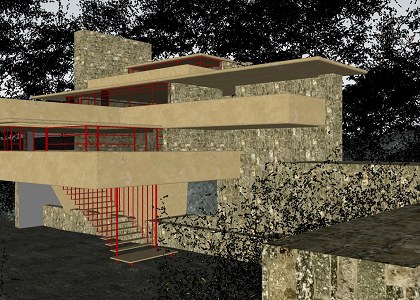 Fallingwater house & Visopt | Fallingwater house sketchup view 1