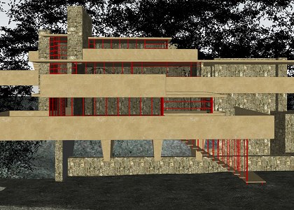 Fallingwater house & Visopt | Fallingwater house sketchup view 3