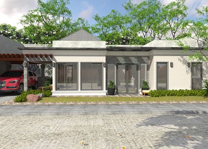 3D Models   -  HOUSES - VILLAS - modern simple house & Visopt