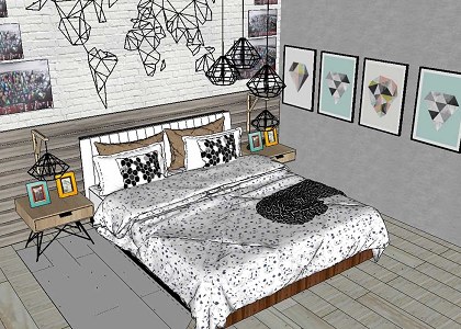 Industrial  Bedroom & Visopt | image extracted from sketchup