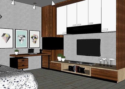Industrial Bedroom & Visopt | image extracted from sketchup
