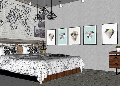 Industrial  Bedroom & Visopt | image extracted from sketchup