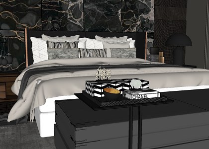 Master bedroom | sketchUp view 2 - Modeled by Taufik Mulyaman
