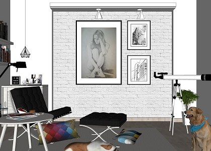 Living Room Corner & Visopt | SketchUp view 3 - 3d model by  Alfonsus Sri Agseyoga