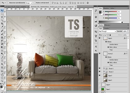 LIVING  SPACE - Inspiration  & Visopt | post process - photoshop pds file included
