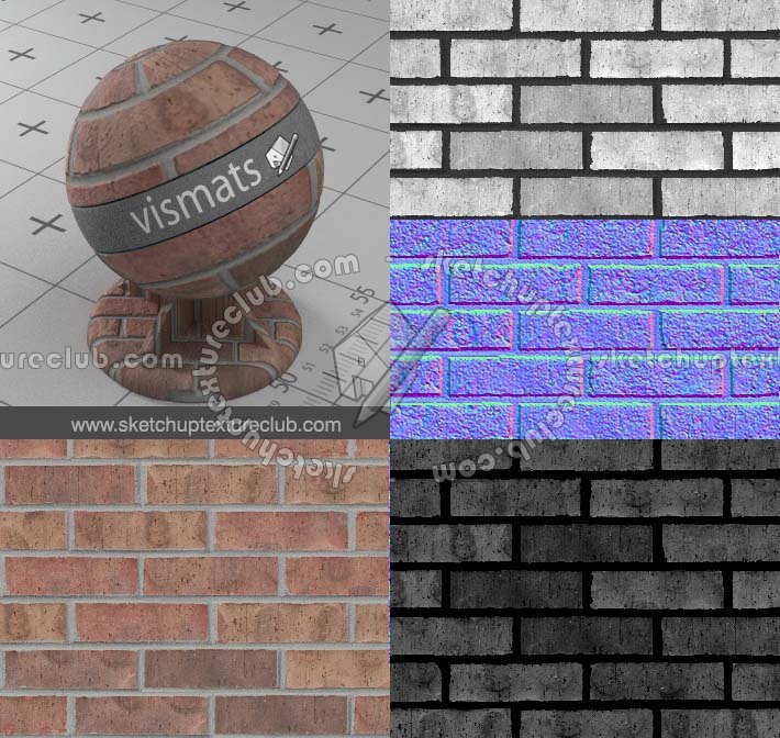 Bricks vray for sketchup Vismats Pack 1 - 00043 - 3_vismat bricks masonry_preview