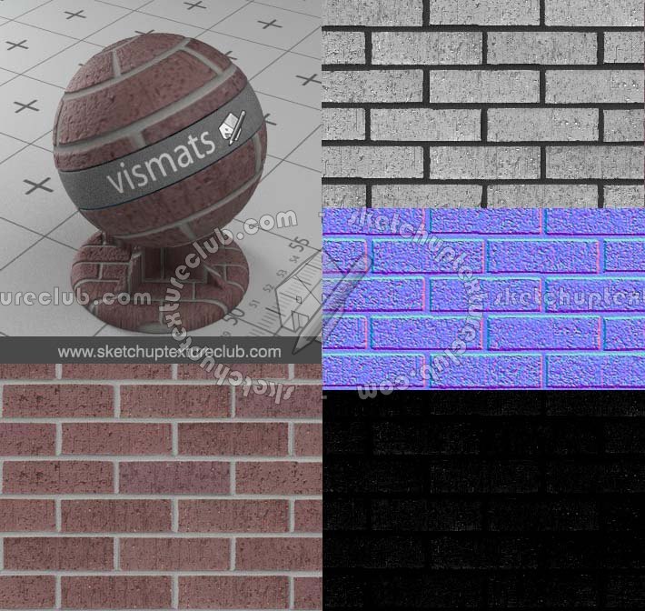 Bricks vray for sketchup Vismats Pack 1 - 00043 - 4_vismat bricks masonry_preview