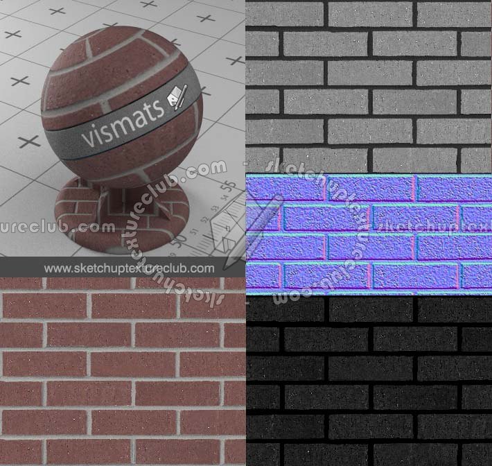 Bricks vray for sketchup Vismats Pack 1 - 00043 - 5_vismat bricks masonry_preview