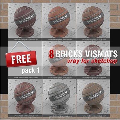 Packs  - Bricks vray for sketchup Vismats Pack 1 - 00043
