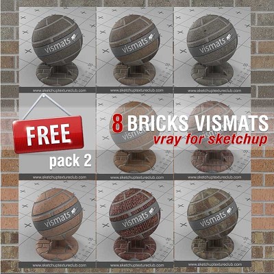 Packs  - Bricks vray for sketchup Vismats Pack 2 00045