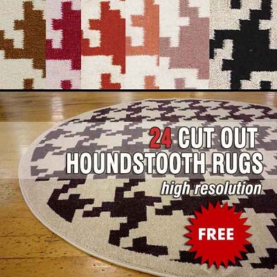 Packs  - Cut out Houndstooth rugs pack textures 00031