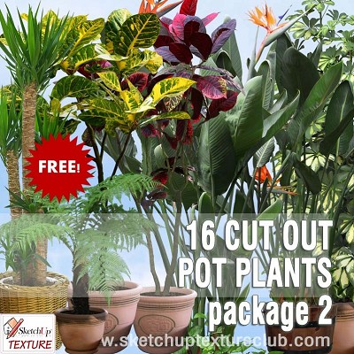 Packs   -   CUT OUT   -   Vegetation   -  Pot Plants - CUT OUT POT PLANTS PACK 2 00017