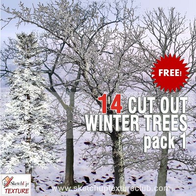 Packs   -   CUT OUT   -  Vegetation - CUT OUT WINTER TREES PACK 1 00036