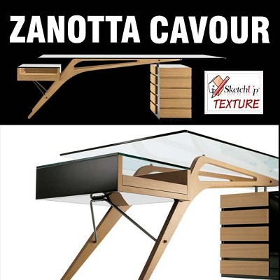 Packs   -   3D MODELS   -  Office furniture - ZANOTTA CAVOUR WRITING DESK 00007