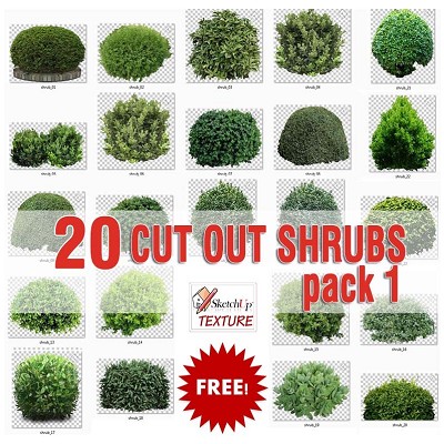 Packs   -  CUT OUT - CUT OUT SHRUBS PACK 1 00020