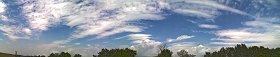 High Res panoramics sky premium pack 00028 - High resolution panoramic sky background with clouds and trees - pixel 10255 x 2093 - 9.13MB
