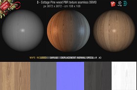 Free PBR textures package Christmas 2019 00055 - 3_cottage pine wood PBR texture DEMO