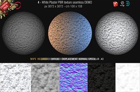 Free PBR textures package Christmas 2019 00055 - 4_white plaster PBR texture DEMO