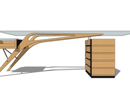 ZANOTTA CAVOUR WRITING DESK 00007 - Free Sketchup 3D model Zanotta Cavour Writing desk