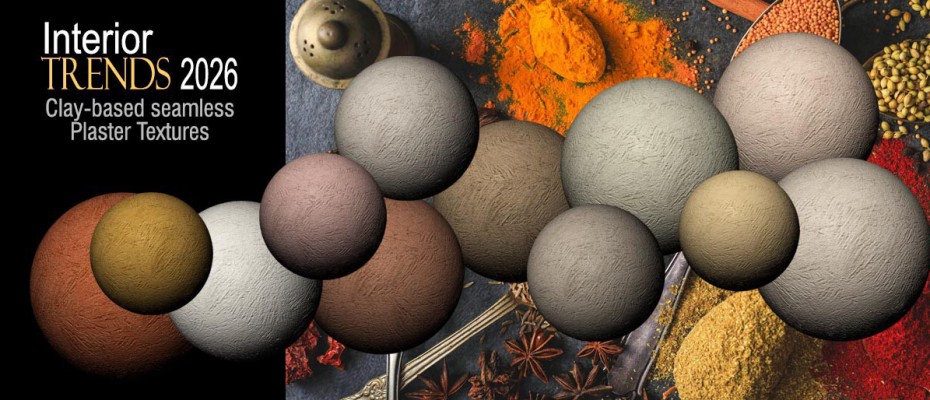 interior color trends Clay-based Plaster pbr textures seamless