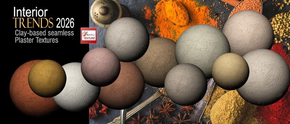 interior color trends Clay-based Plaster pbr textures seamless