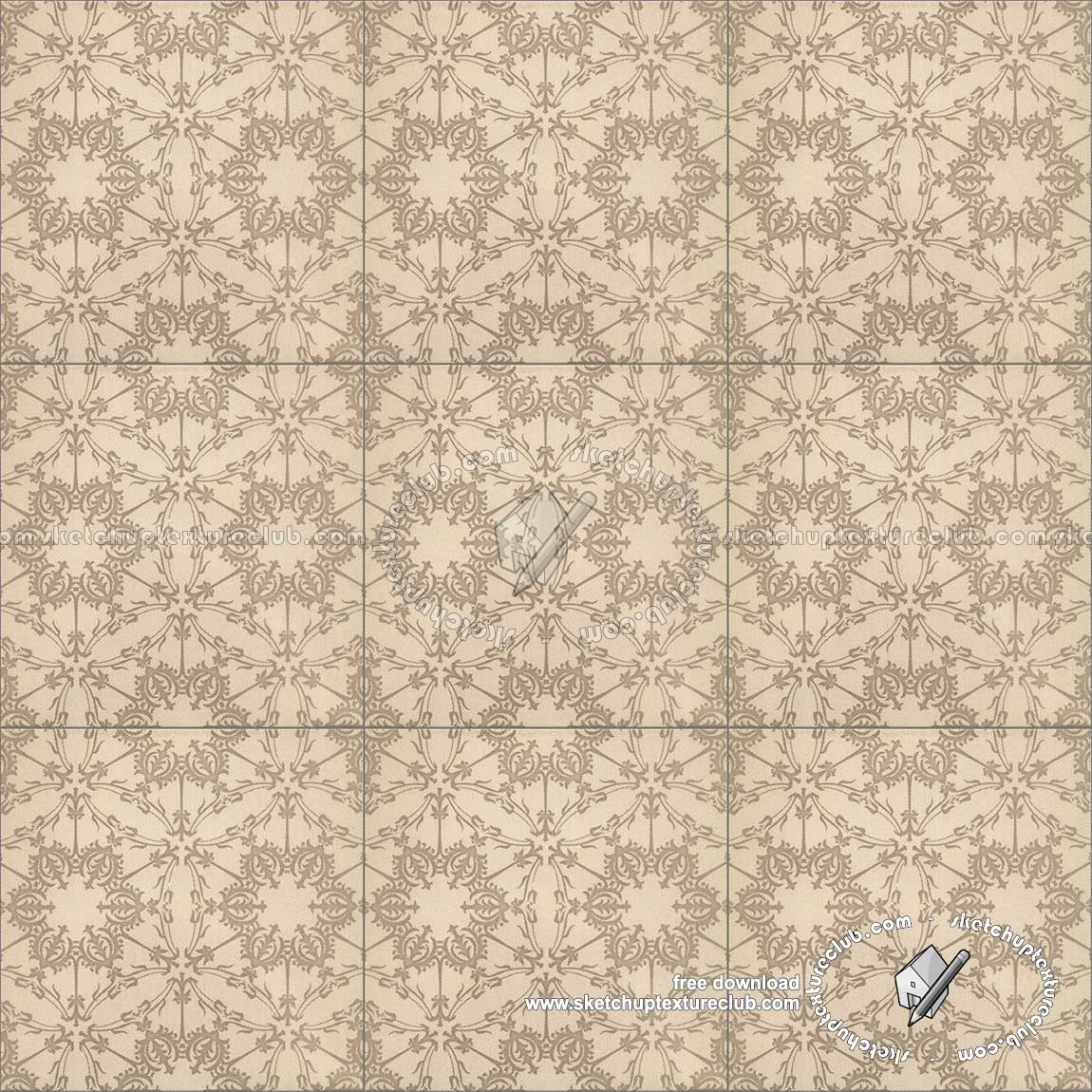Textures - ARCHITECTURE - TILES INTERIOR - Ornate tiles - Mixed patterns - Ceramic ornate tile texture seamless 20229 (seamless)
