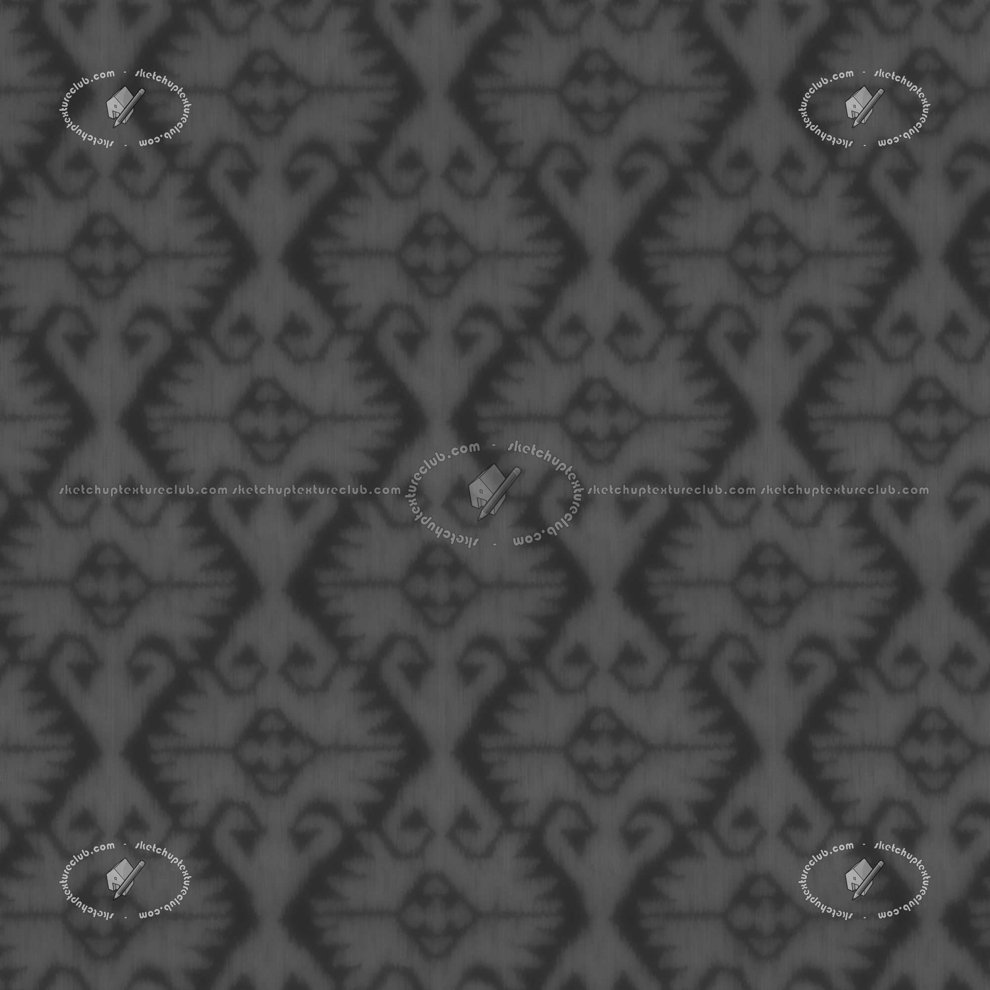 Textures - MATERIALS - FABRICS - Geometric patterns - Green covering fabric geometric jacquard texture seamless 20937 - Displacement