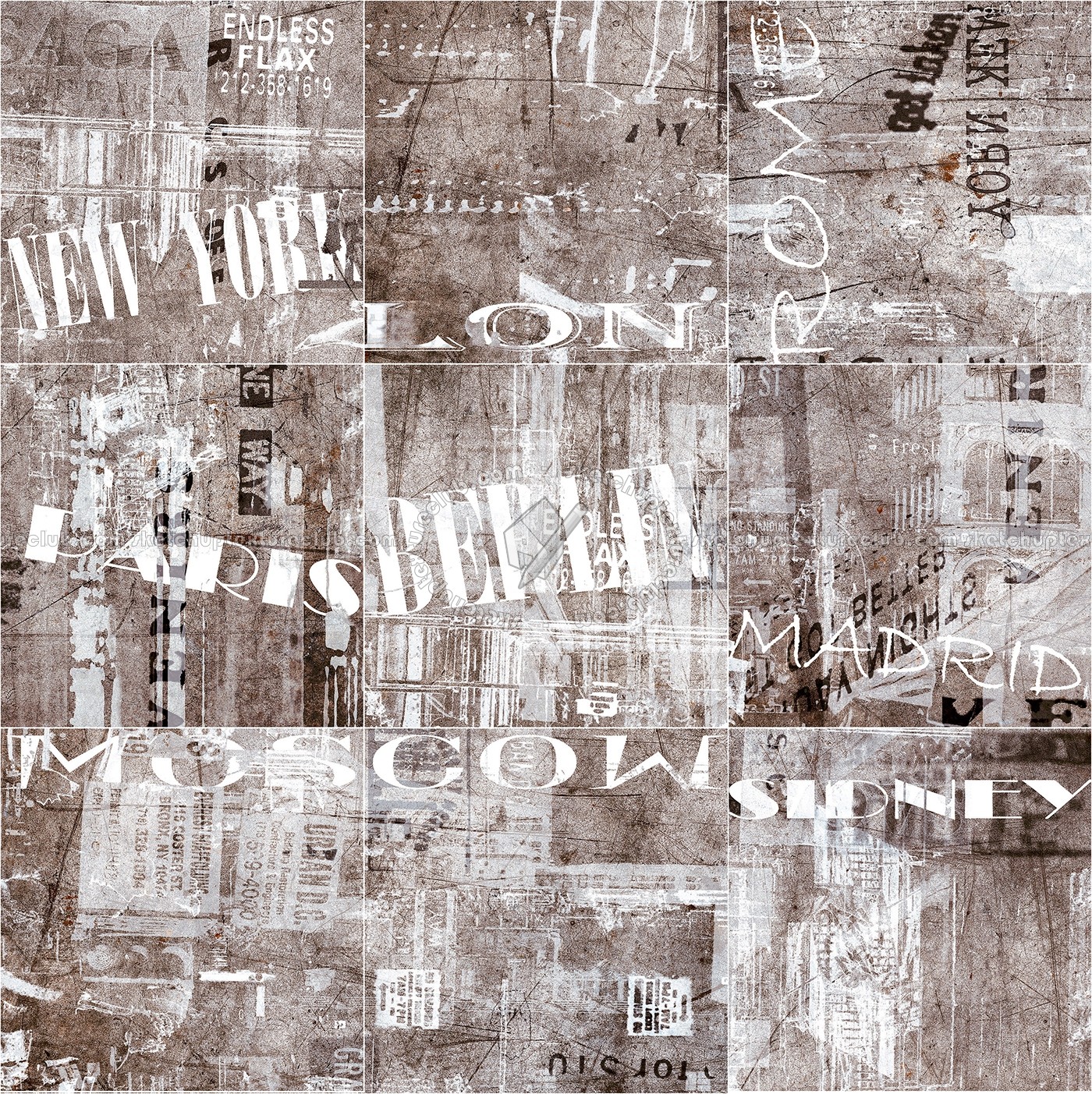 Textures   -   ARCHITECTURE   -   TILES INTERIOR   -   Design Industry  - Graffiti urban style square tile texture seamless 14041 (seamless)