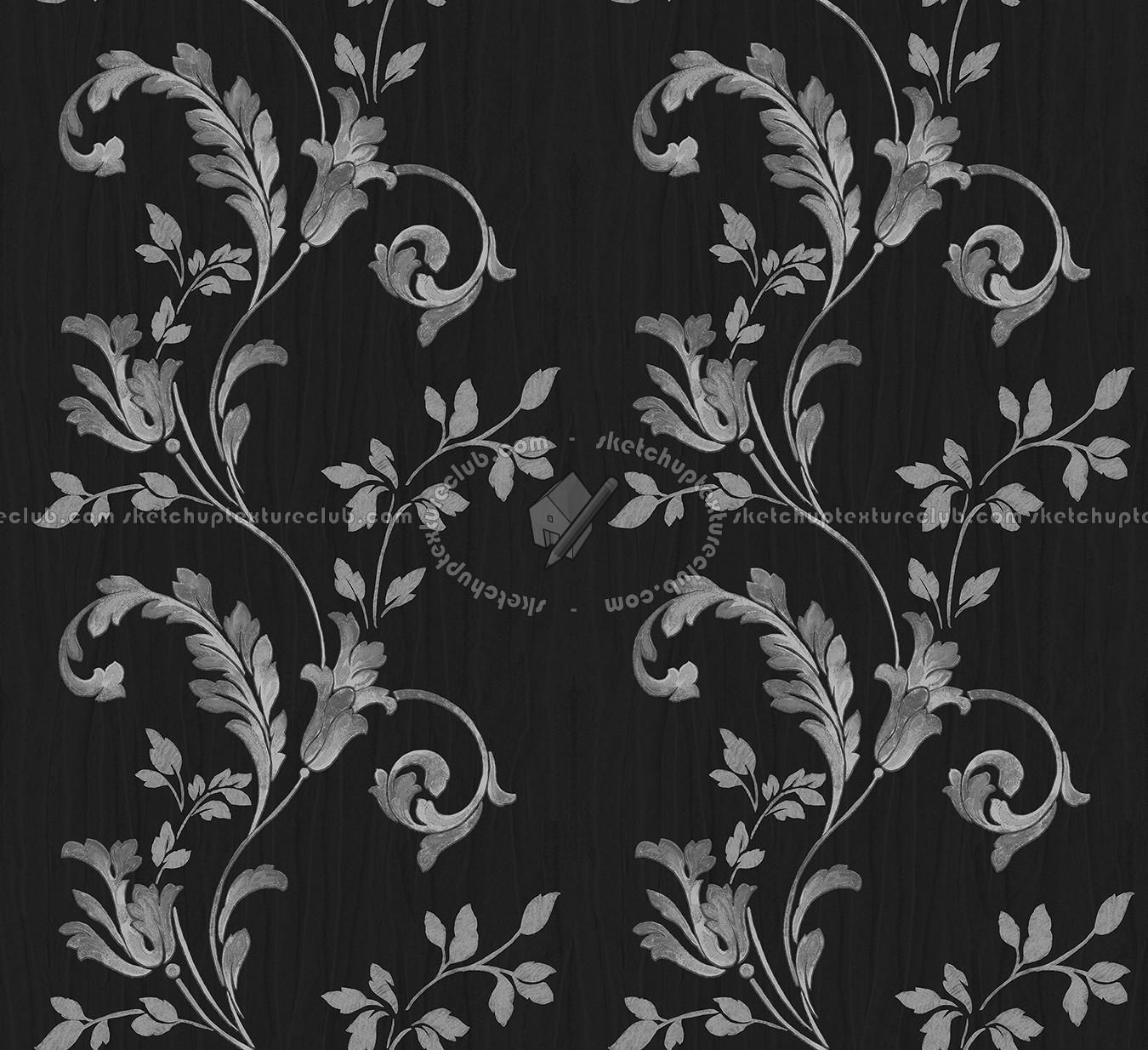 Textures   -   MATERIALS   -   WALLPAPER   -   Parato Italy   -   Dhea  - Ramage floral wallpaper dhea by parato texture seamless 11283 - Bump