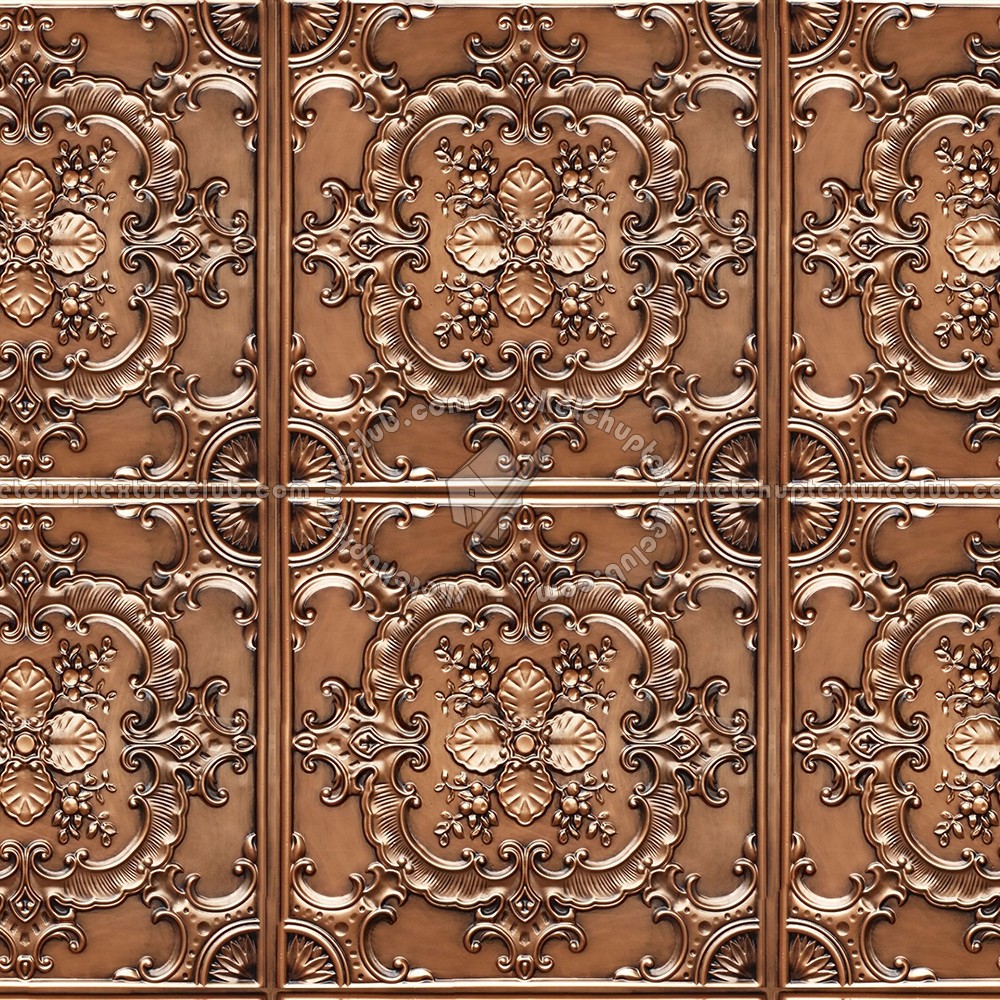 Ceiling Copper Metal Panel Texture
