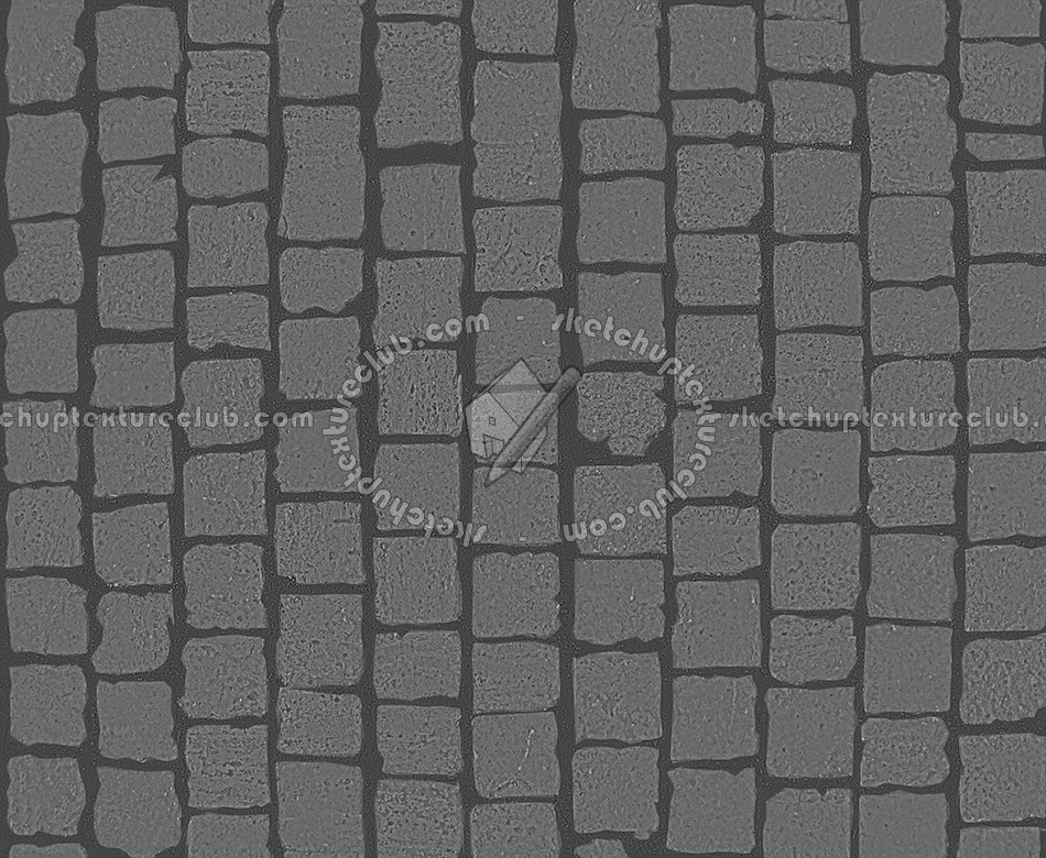 Textures   -   ARCHITECTURE   -   ROADS   -   Paving streets   -   Damaged cobble  - Dirt street paving cobblestone texture seamless 07445 - Bump