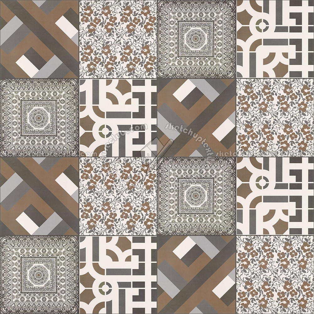 Textures   -   ARCHITECTURE   -   TILES INTERIOR   -   Ornate tiles   -   Patchwork  - Patchwork tile texture seamless 16590 (seamless)