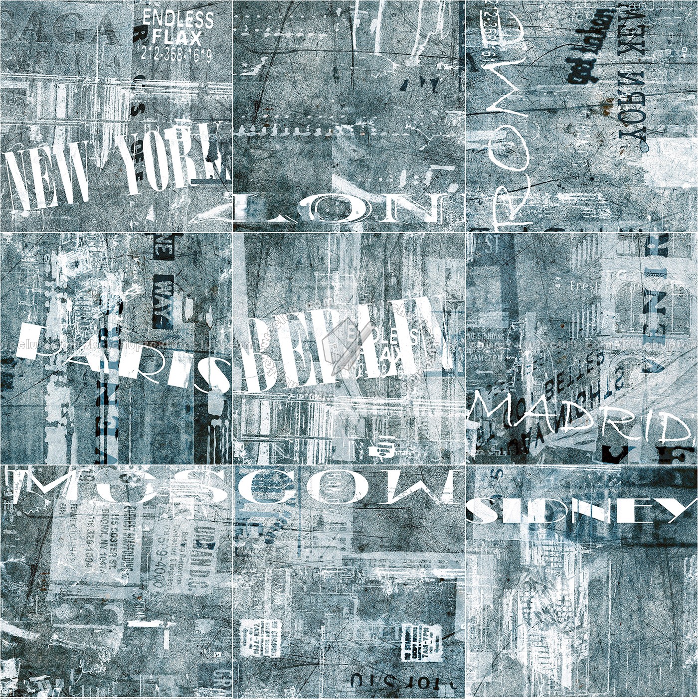 Textures   -   ARCHITECTURE   -   TILES INTERIOR   -   Design Industry  - Graffiti urban style square tile texture seamless 14043 (seamless)