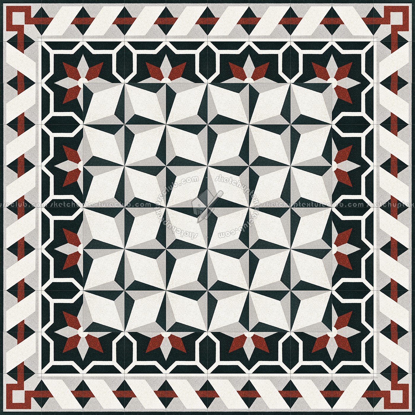 Textures - ARCHITECTURE - TILES INTERIOR - Cement - Encaustic - Cement - Cement concrete tile texture seamless 13320 (seamless)