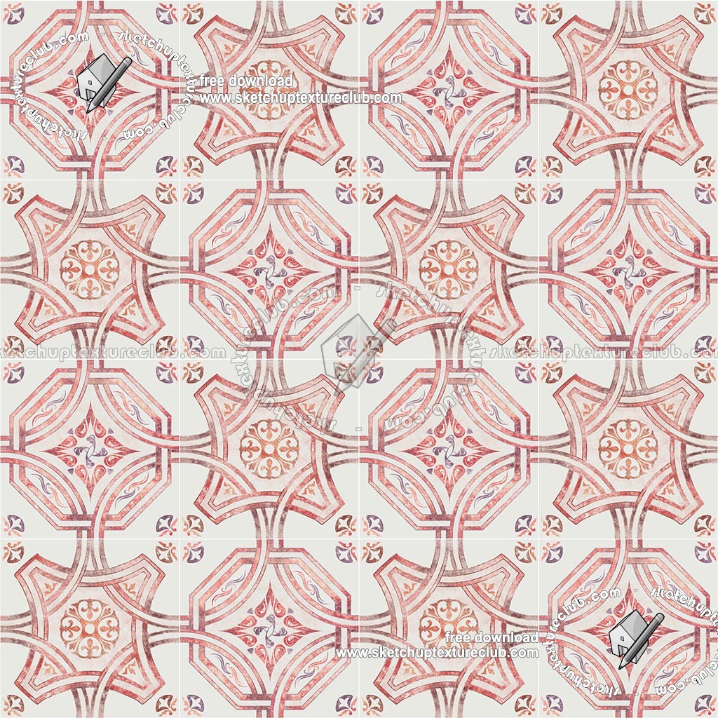 Textures   -   ARCHITECTURE   -   TILES INTERIOR   -   Ornate tiles   -   Geometric patterns  - Ceramic floor tile geometric patterns texture seamless 18853 (seamless)