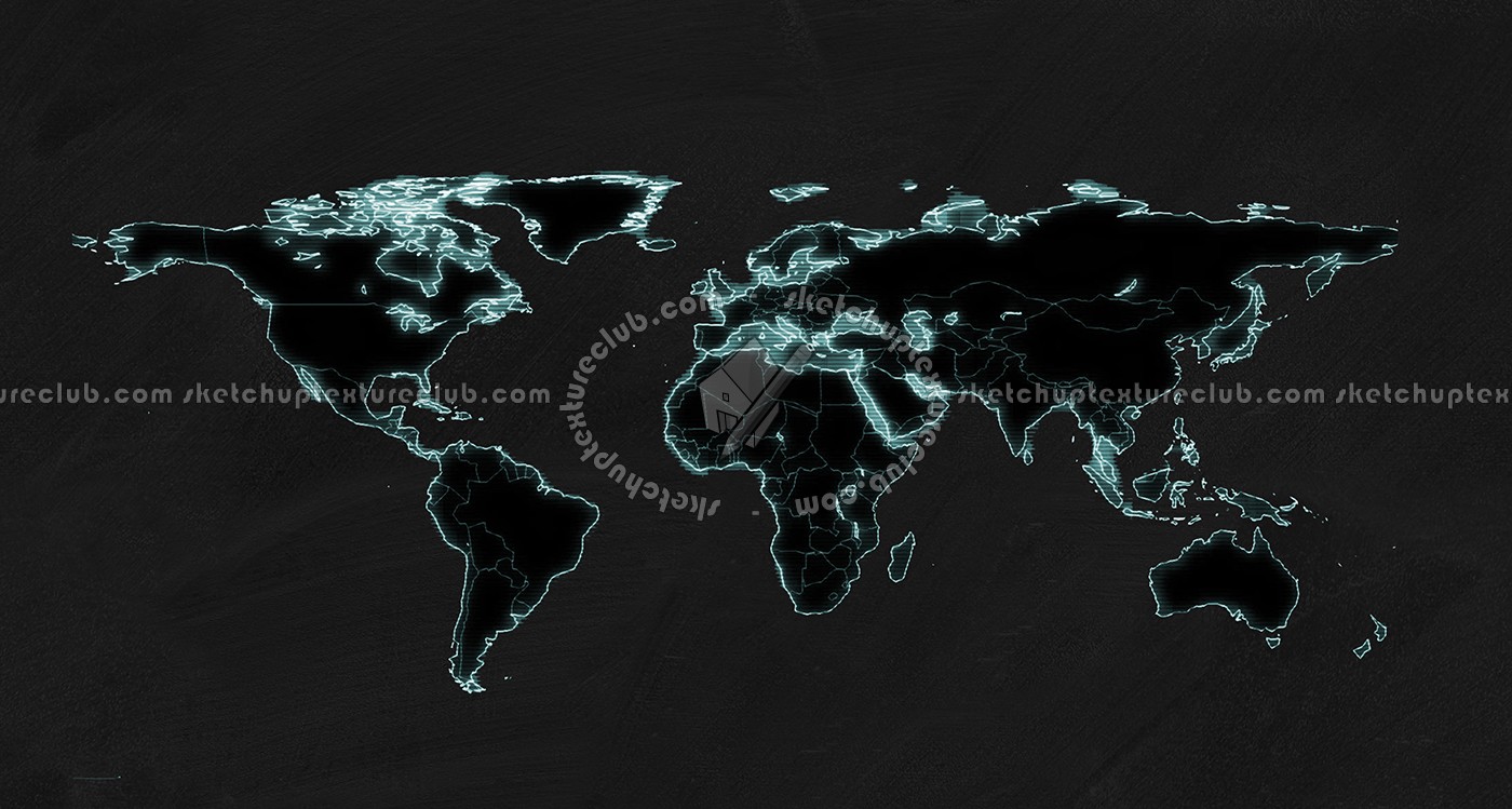 Textures - ARCHITECTURE - DECORATIVE PANELS - World maps - Chalkboard maps - Chalkboard interior decorative world map 03095
