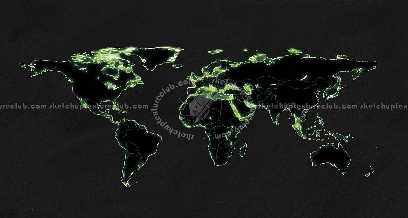 Textures - ARCHITECTURE - DECORATIVE PANELS - World maps - Chalkboard maps - Chalkboard interior decorative world map 03096