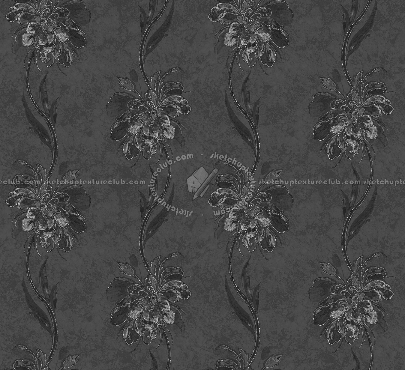 Textures - MATERIALS - WALLPAPER - Parato Italy - Anthea - Flower wallpaper anthea by parato texture seamless 11220 - Specular