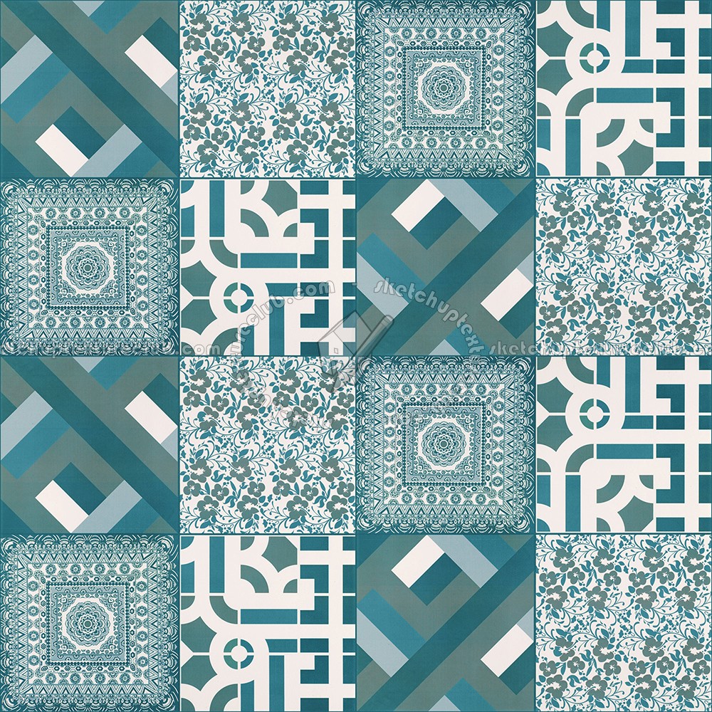 Textures   -   ARCHITECTURE   -   TILES INTERIOR   -   Ornate tiles   -   Patchwork  - Patchwork tile texture seamless 16594 (seamless)