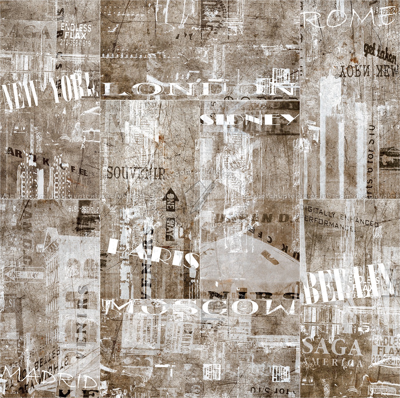 Textures   -   ARCHITECTURE   -   TILES INTERIOR   -   Design Industry  - Graffiti urban style rectangular tile texture seamless 14047 (seamless)