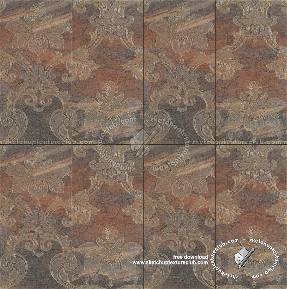 Textures   -   ARCHITECTURE   -   TILES INTERIOR   -   Marble tiles   -   coordinated themes  - Marble copper cm 30x60 texture seamless 18124 (seamless)