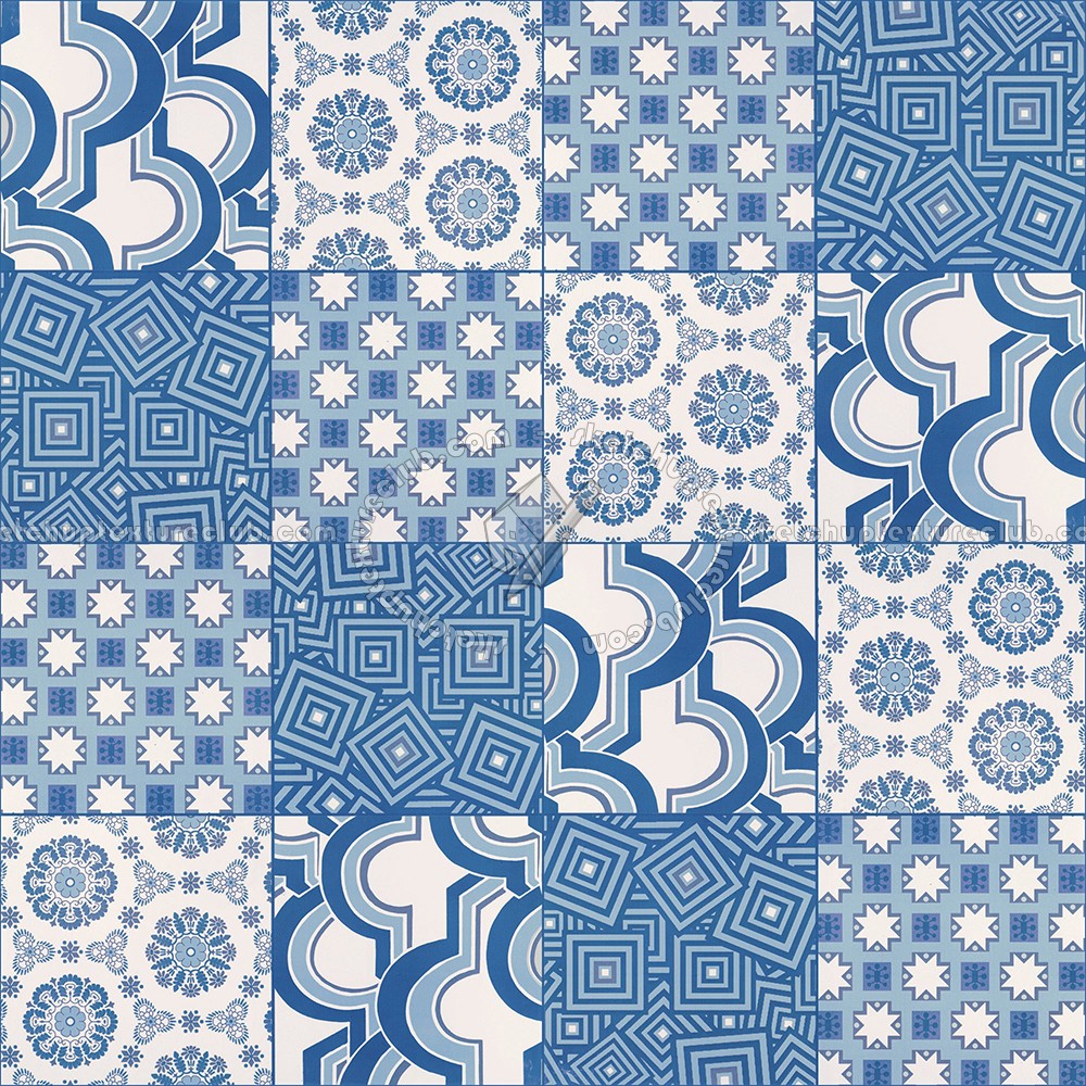 Textures   -   ARCHITECTURE   -   TILES INTERIOR   -   Ornate tiles   -   Patchwork  - Patchwork tile texture seamless 16595 (seamless)